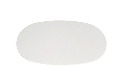 TAVINA - Table Basse Ovale Effet Ciment - 120 cm - Ciment Blanc ROUSSEAU