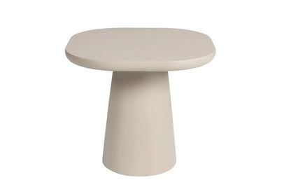 TAVINA - Table Basse Ovale Effet Ciment - 55 cm - Ciment Beige ROUSSEAU