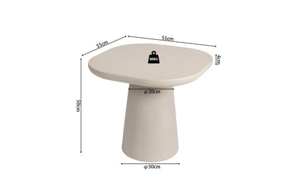 TAVINA - Table Basse Ovale Effet Ciment - 55 cm - Ciment Beige ROUSSEAU