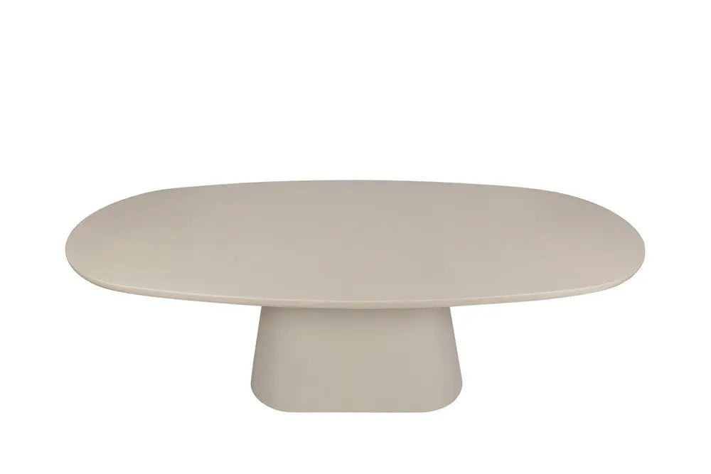 TAVINA - Table à manger Ovale Effet Ciment - 220 cm - Ciment Beige ROUSSEAU