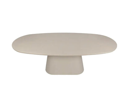 TAVINA - Table à manger Ovale Effet Ciment - 220 cm - Ciment Beige ROUSSEAU