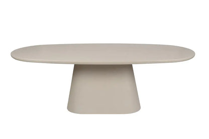 TAVINA - Table à manger Ovale Effet Ciment - 220 cm - Ciment Beige ROUSSEAU