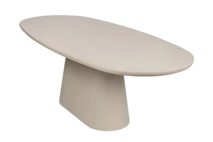 TAVINA - Table à manger Ovale Effet Ciment - 220 cm - Ciment Beige ROUSSEAU