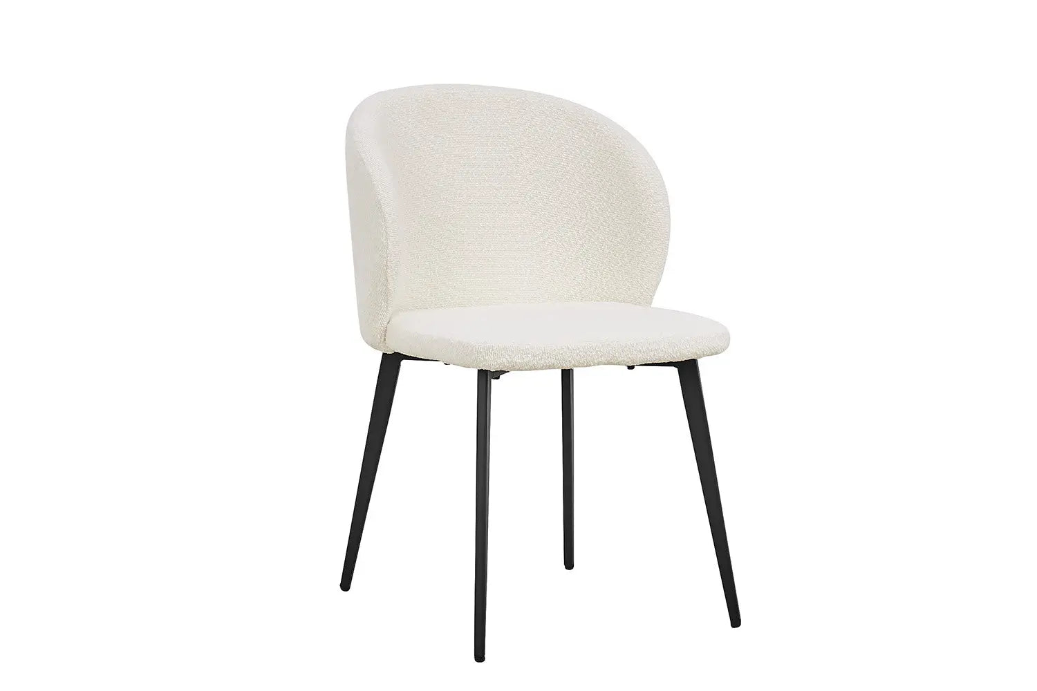 TINA - Chaise de Salle à Manger - 51 x 55 cm - Bouclé Blanc ROUSSEAU
