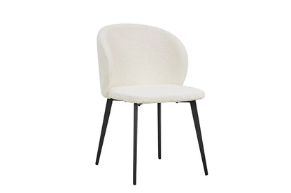 TINA - Chaise de Salle à Manger - 51 x 55 cm - Bouclé Blanc ROUSSEAU