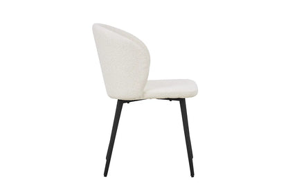 TINA - Chaise de Salle à Manger - 51 x 55 cm - Bouclé Blanc ROUSSEAU