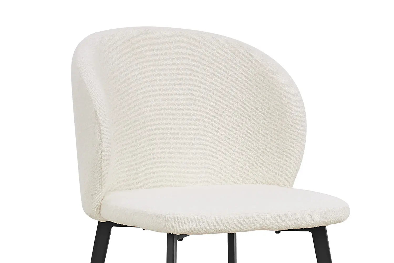 TINA - Chaise de Salle à Manger - 51 x 55 cm - Bouclé Blanc ROUSSEAU