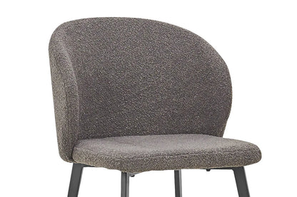 TINA - Chaise de Salle à Manger - 51 x 55 cm - Bouclé Gris ROUSSEAU