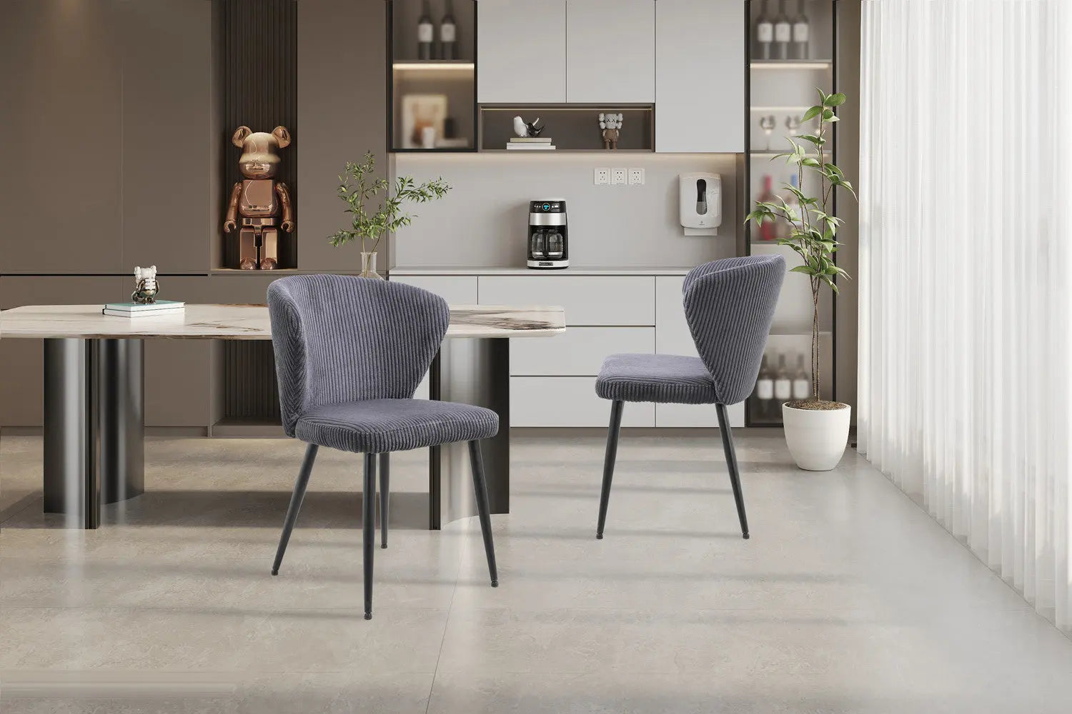 TONYO - Chaise de Salle à Manger - 54 x 55 cm - Gris ROUSSEAU