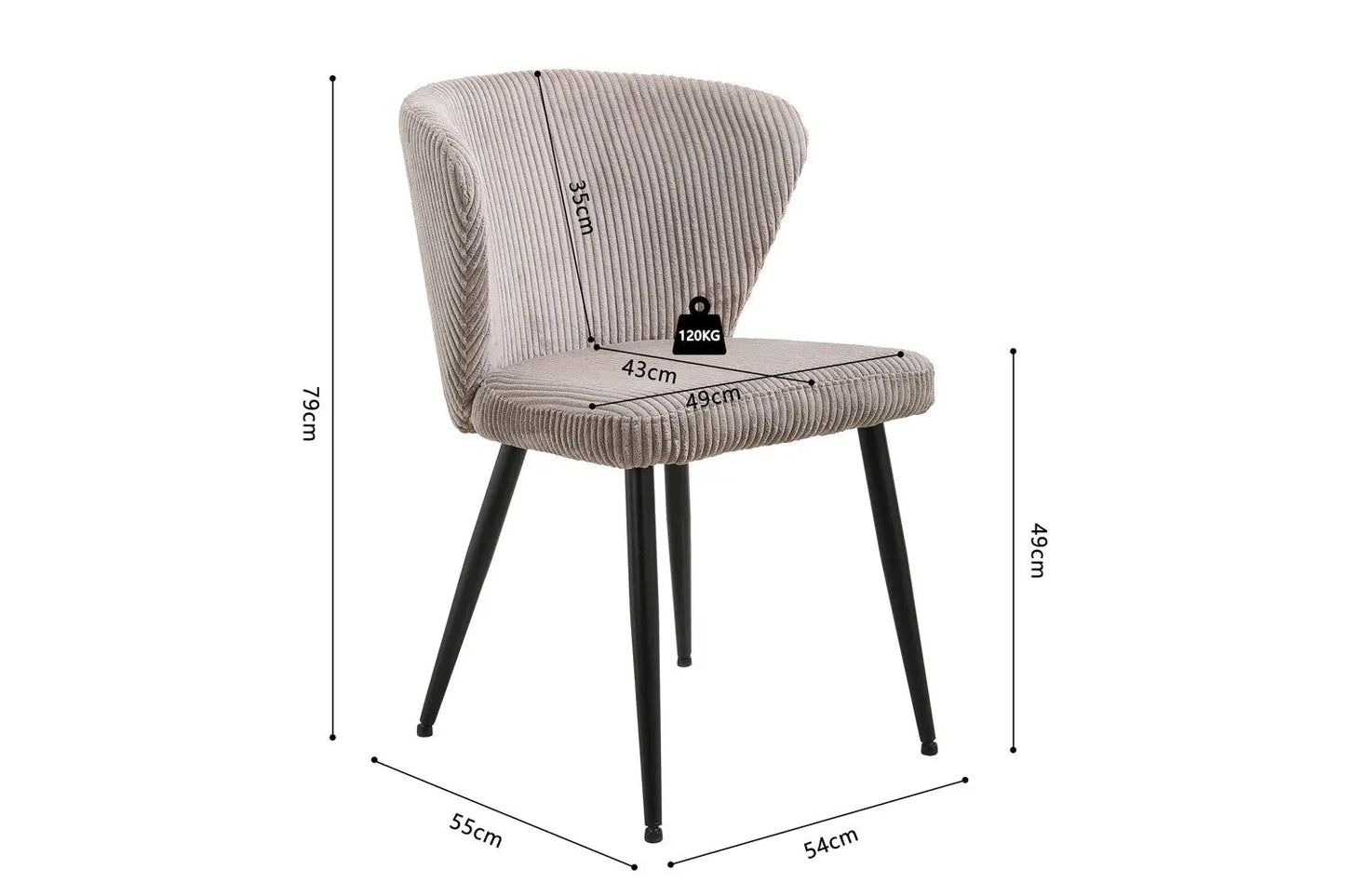 TONYO - Chaise de Salle à Manger - 54 x 55 cm - Sable ROUSSEAU