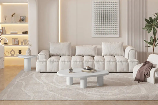 Table Basse Effet Ciment  Blanc TAVINA - 120 cm ROUSSEAU