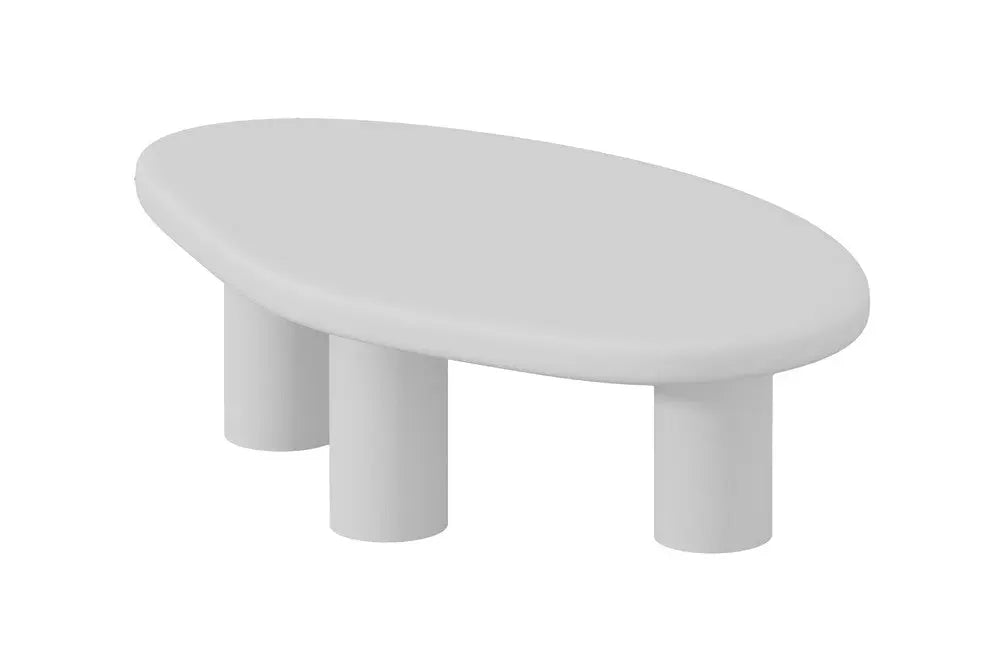 Table Basse Effet Ciment  Blanc TAVINA - 120 cm ROUSSEAU