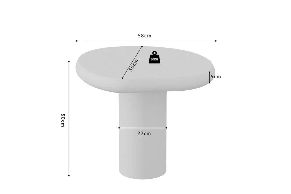 Table Basse Effet Ciment Ecru TAVINA - 58 cm ROUSSEAU