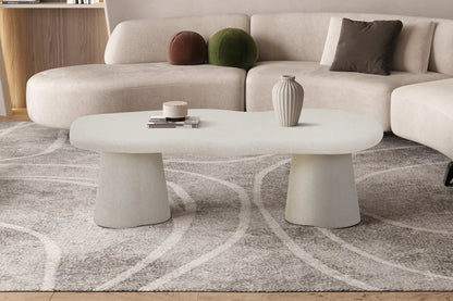 Table Basse Effet Ciment FARY Ciment Beige - 130 cm ROUSSEAU