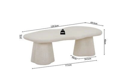Table Basse Effet Ciment FARY Ciment Beige - 130 cm ROUSSEAU