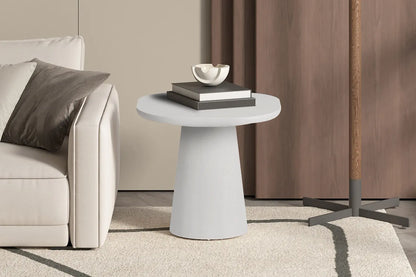 Table Basse Ovale Effet Ciment Ecru TAVINA - 55 cm ROUSSEAU