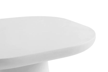 Table Basse Ovale Effet Ciment Ecru TAVINA - 55 cm ROUSSEAU