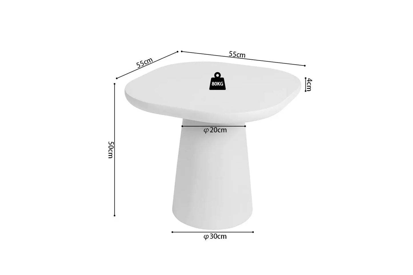 Table Basse Ovale Effet Ciment Ecru TAVINA - 55 cm ROUSSEAU