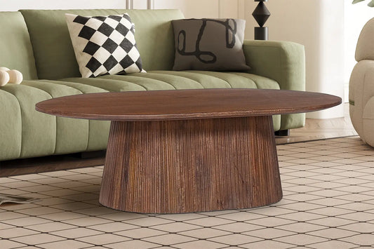 Table Basse Ovale MAYGA en Manguier Brun Foncé - 120 cm ROUSSEAU
