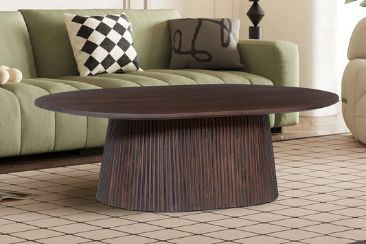 Table Basse Ovale MAYGA en Manguier Brun Foncé - 120 cm ROUSSEAU