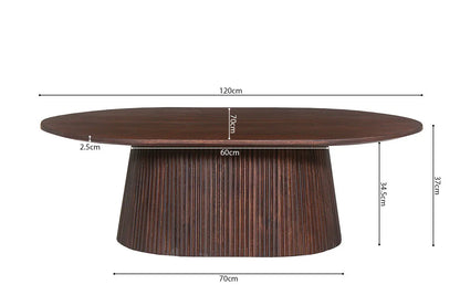 Table Basse Ovale MAYGA en Manguier Brun Foncé - 120 cm ROUSSEAU