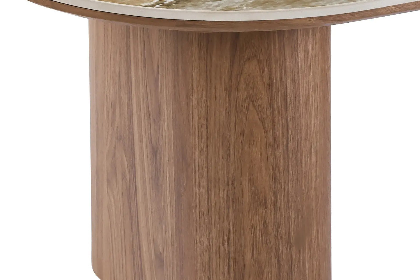 Table Basse Ovale en Pierre Brillante AVORA Beige - 120 x 60 cm TIKOYA