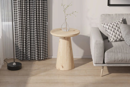 Table Basse Ronde Effet Chêne Vieilli LUKA - 45 cm ROUSSEAU
