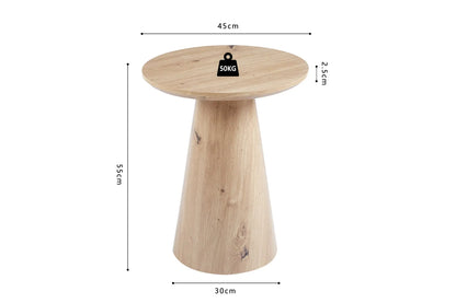 Table Basse Ronde Effet Chêne Vieilli LUKA - 45 cm ROUSSEAU