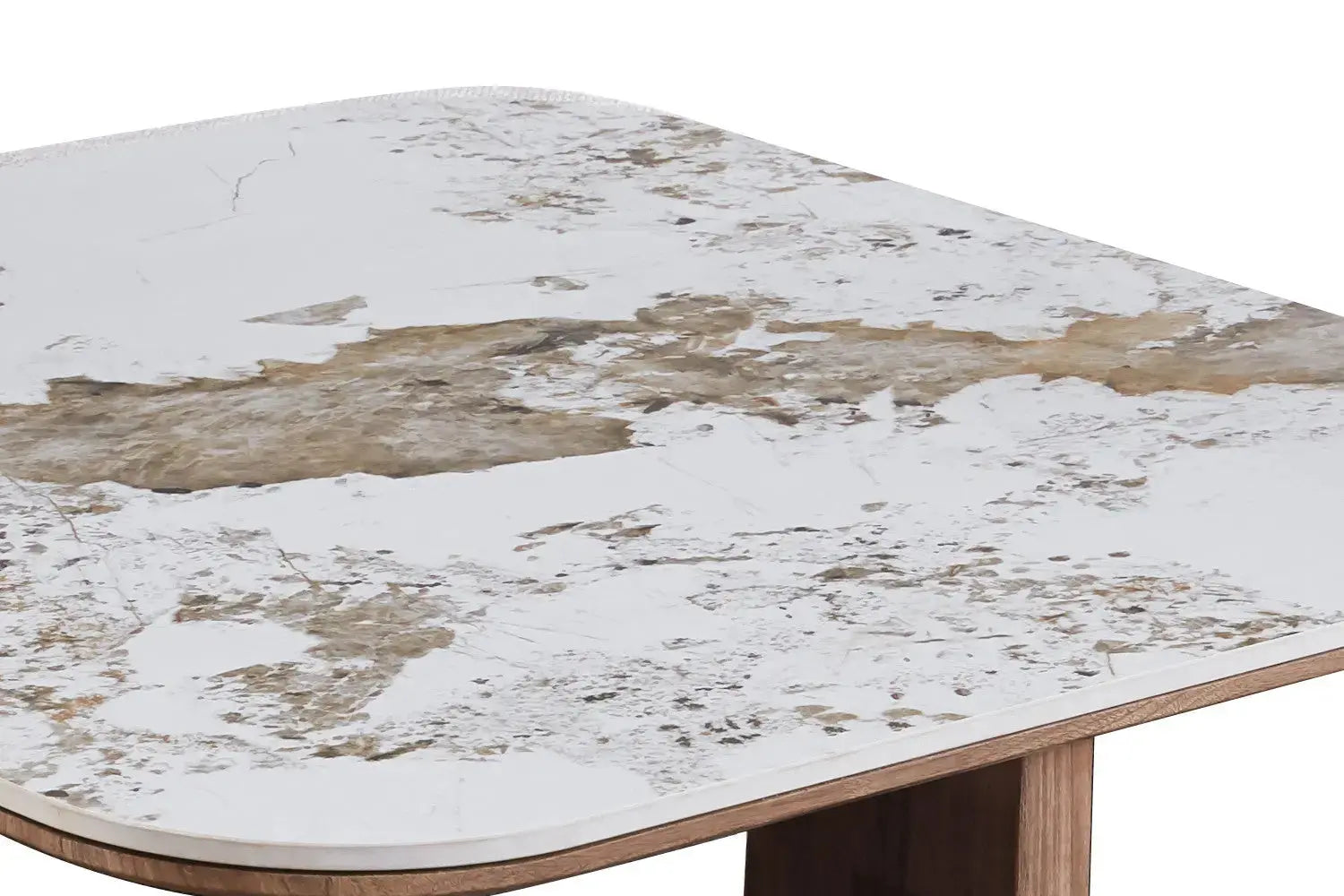 Table Basse avec 4 Poufs en Tissu Pierre Brillante AVORA - 80 x 80 cm TIKOYA
