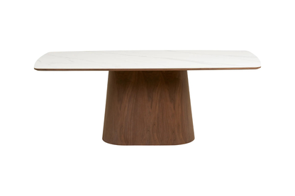 Table Rectangulaire de Salle à Manger Plateau Blanc en Céramique NOLI - 90x200 cm HOUSE NORDIC