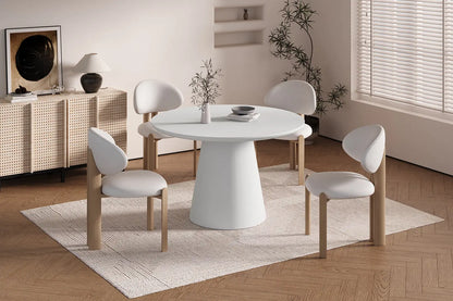 Table Ronde Effet Ciment Blanc TAVINA - 120 cm ROUSSEAU