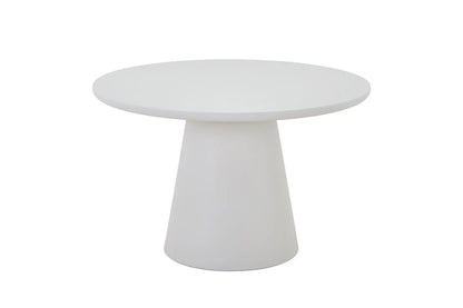Table Ronde Effet Ciment Blanc TAVINA - 120 cm ROUSSEAU
