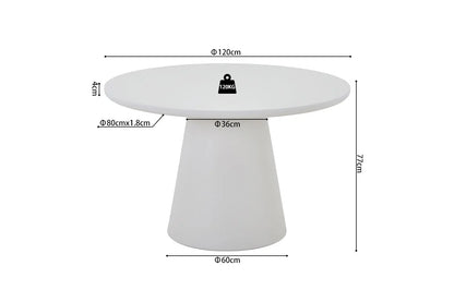 Table Ronde Effet Ciment Blanc TAVINA - 120 cm ROUSSEAU