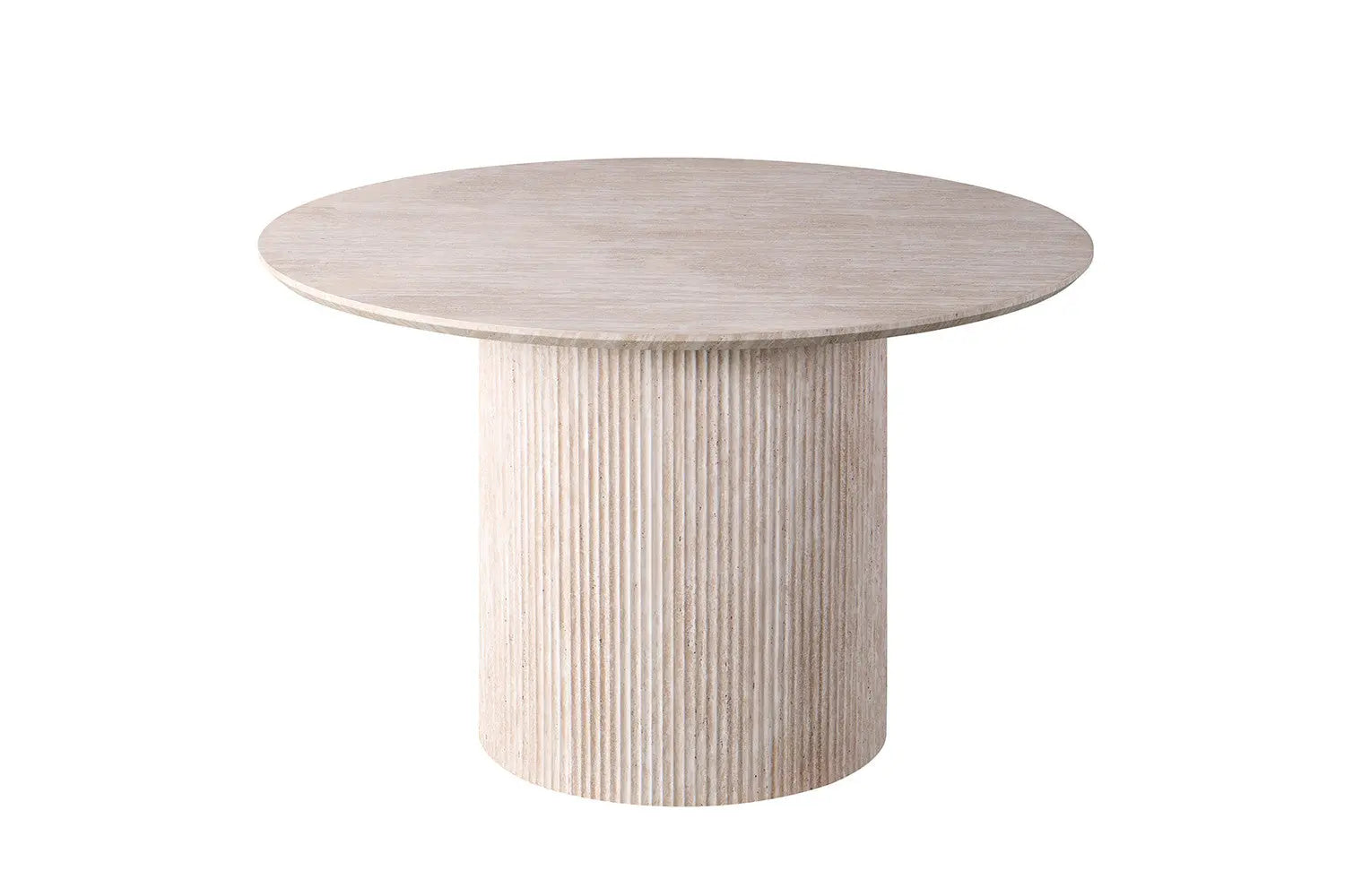 Table Ronde LYANE Effet Travertin Beige - 120 cm ROUSSEAU