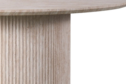 Table Ronde LYANE Effet Travertin Beige - 120 cm ROUSSEAU