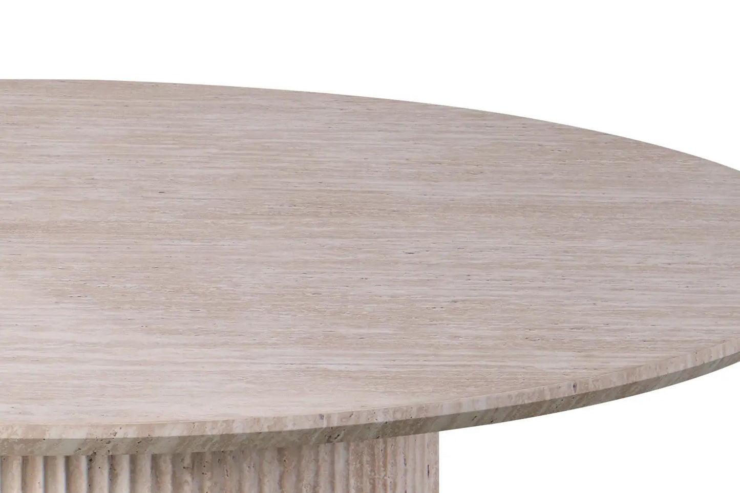 Table Ronde LYANE Effet Travertin Beige - 120 cm ROUSSEAU