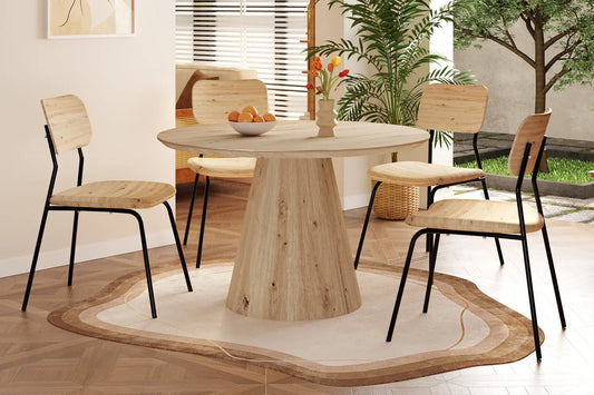 Table Ronde TIGA en Effet Chêne vieilli 120 cm ROUSSEAU