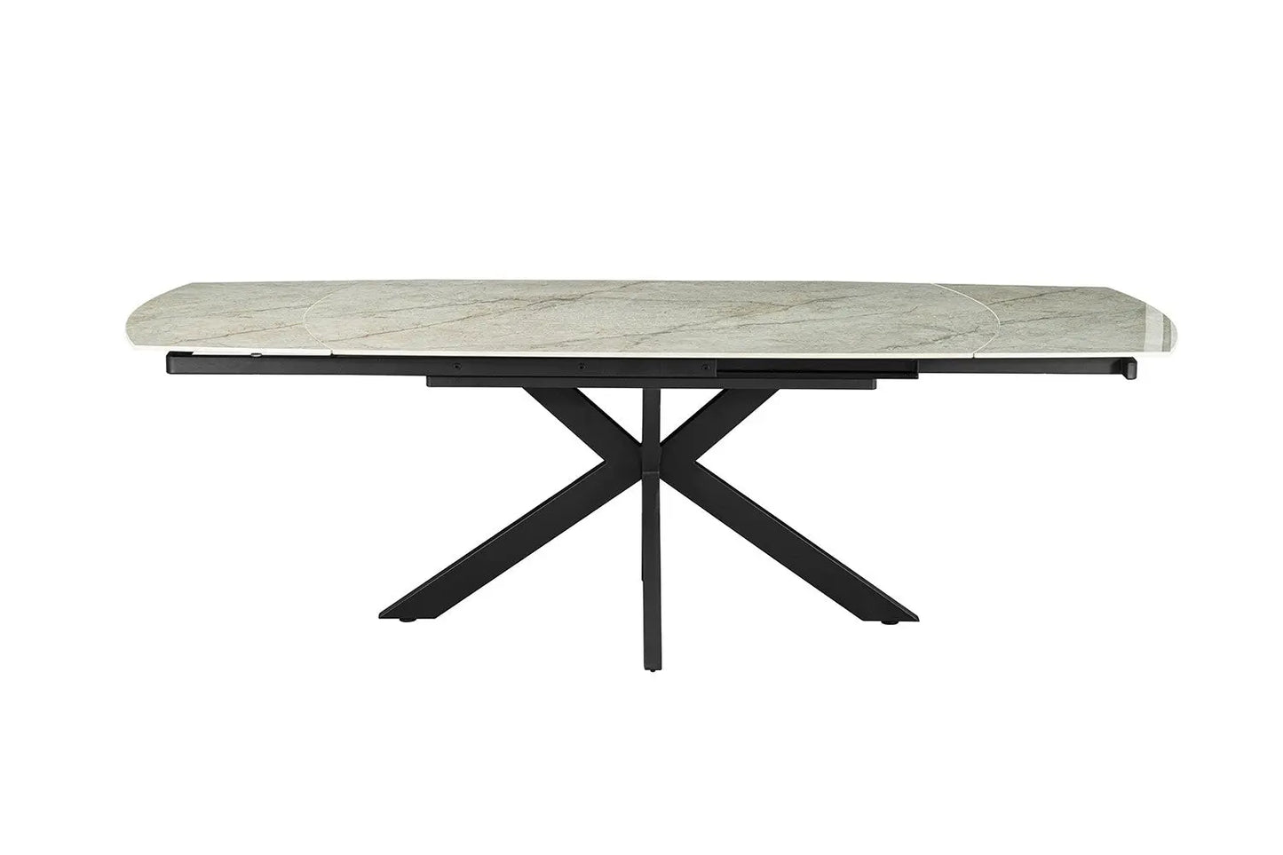 Table à Manger Extensible ARYA Ovale Danoise Brillant Pierre Beige - de 160 à 240 cm ROUSSEAU