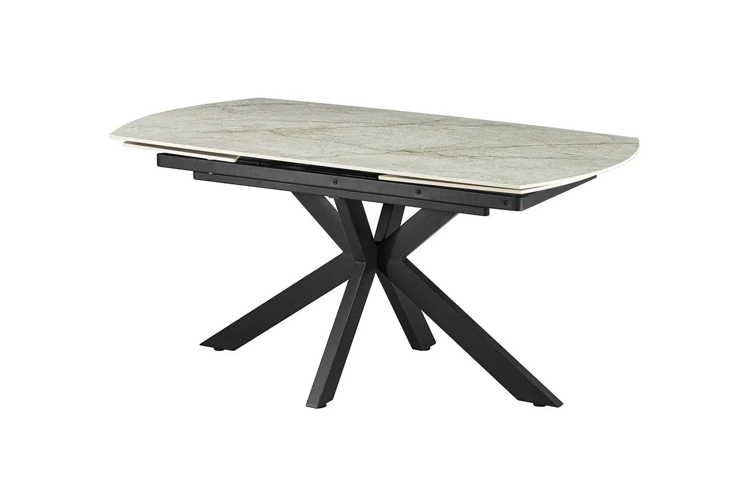 Table à Manger Extensible ARYA Ovale Danoise Brillant Pierre Beige - de 160 à 240 cm ROUSSEAU