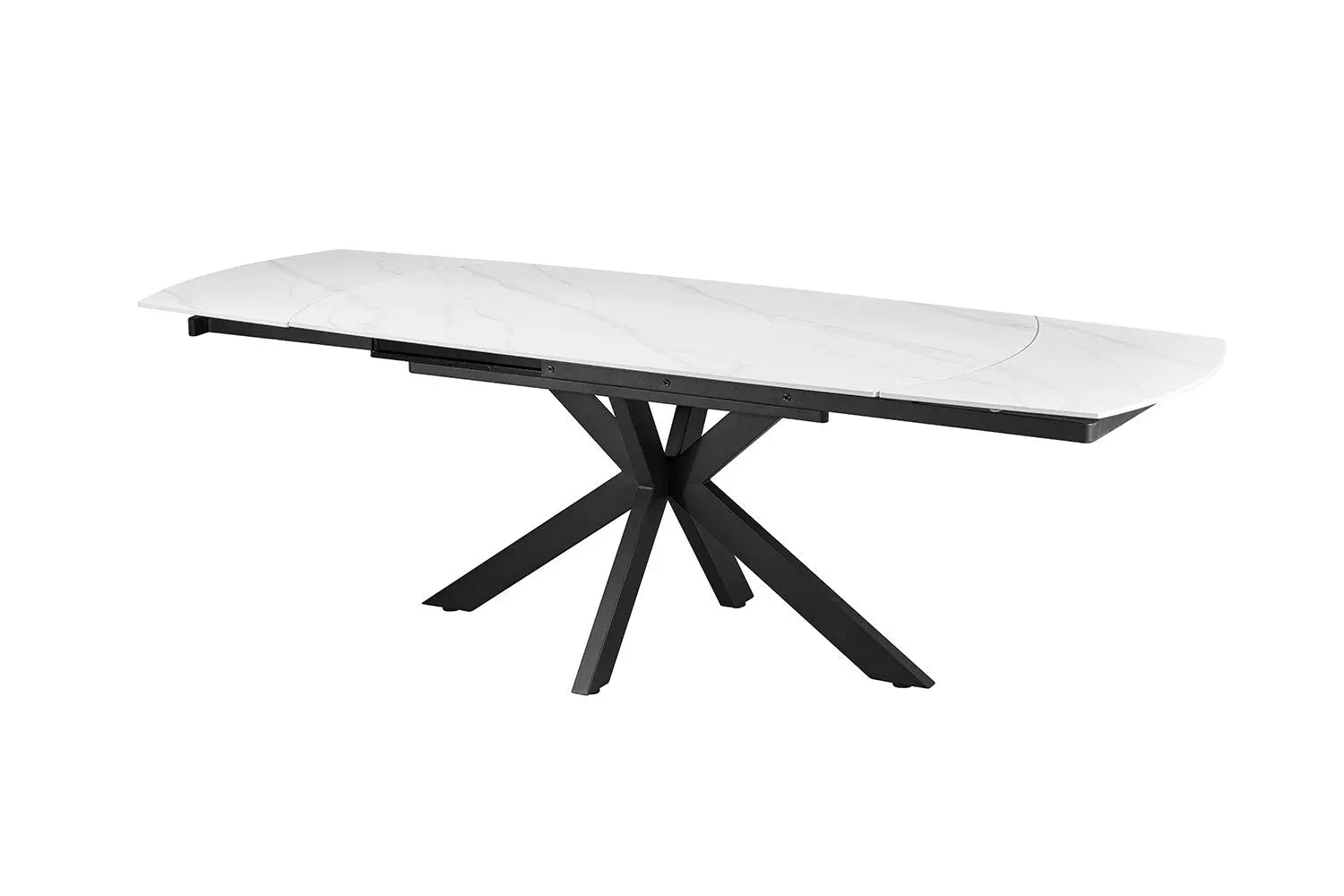 Table à Manger Extensible ARYA Ovale Danoise Pierre Blanche - de 160 à 240 cm ROUSSEAU