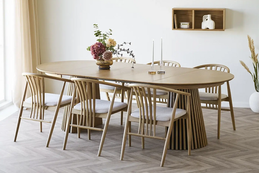 Table à Manger Extensible OSAKA Effet Bois Naturel - 120 à 240 cm HOUSE NORDIC