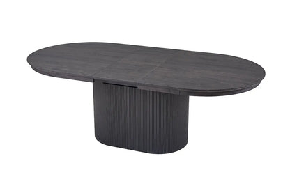 Table à Manger Extensible Ovale LYANE Effet Brun foncé - 180 à 220 cm ROUSSEAU