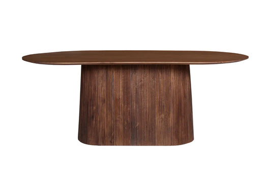 Table à Manger Ovale MAYGA en Manguier Brun Clair - 220 cm ROUSSEAU