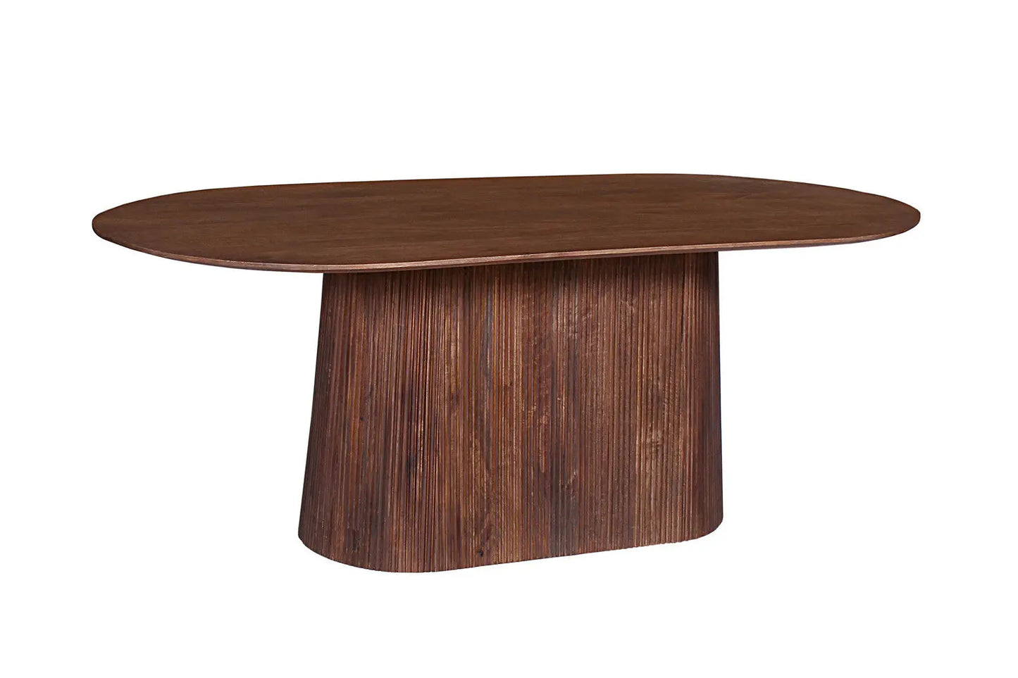 Table à Manger Ovale MAYGA en Manguier Brun Clair - 220 cm ROUSSEAU