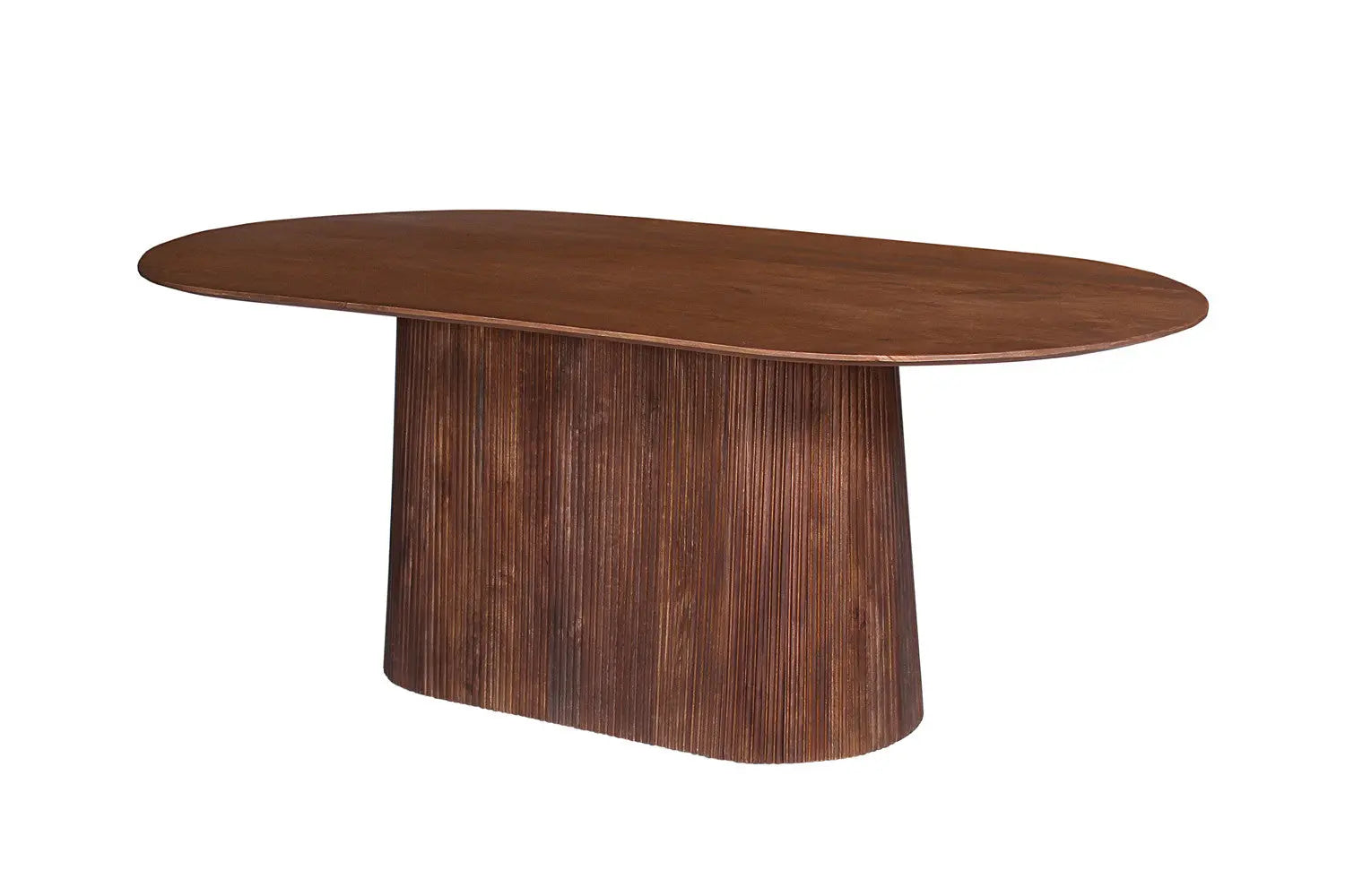 Table à Manger Ovale MAYGA en Manguier Brun Clair - 220 cm ROUSSEAU