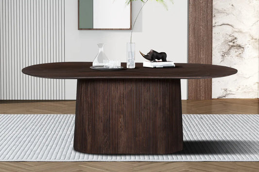 Table à Manger Ovale MAYGA en Manguier Brun Foncé - 200 cm ROUSSEAU