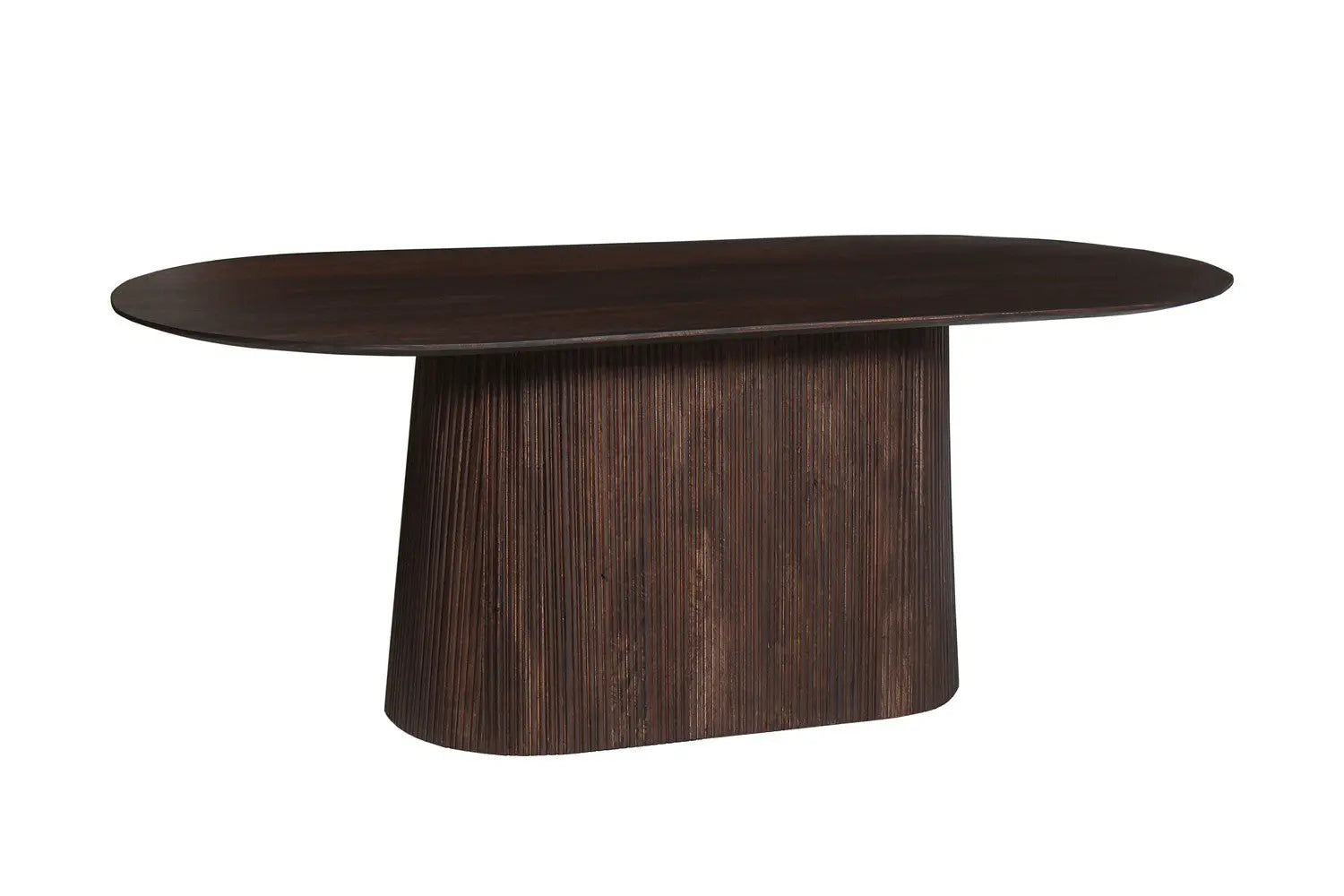Table à Manger Ovale MAYGA en Manguier Brun Foncé - 200 cm ROUSSEAU