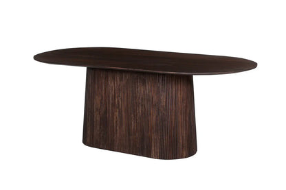Table à Manger Ovale MAYGA en Manguier Brun Foncé - 200 cm ROUSSEAU