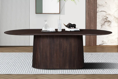 Table à Manger Ovale MAYGA en Manguier Brun Foncé - 230 cm ROUSSEAU