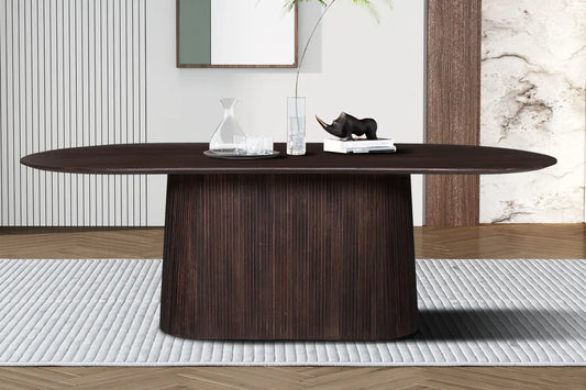 Table à Manger Ovale MAYGA en Manguier Brun Foncé - 230 cm ROUSSEAU
